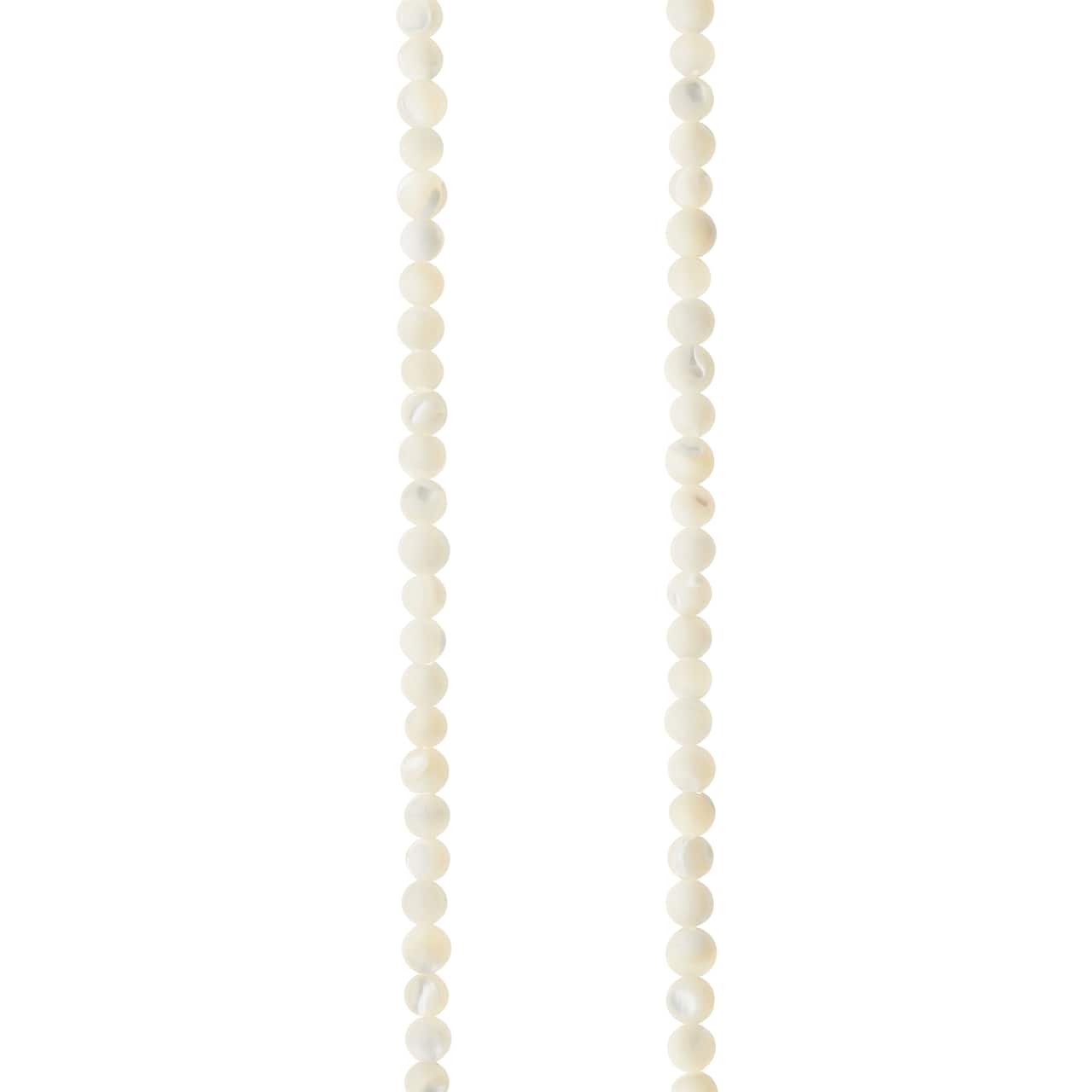 12 Pack: White Mother of Pearl Round Beads, 4mm by Bead Landing™
